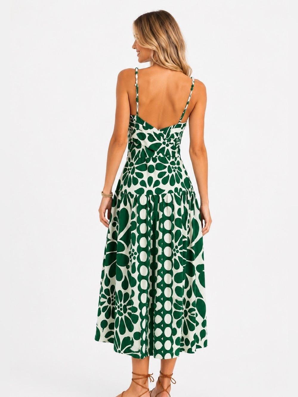 Caroline Constas 💚 Floral Print Midi Dress (S) - Picture 6 of 10